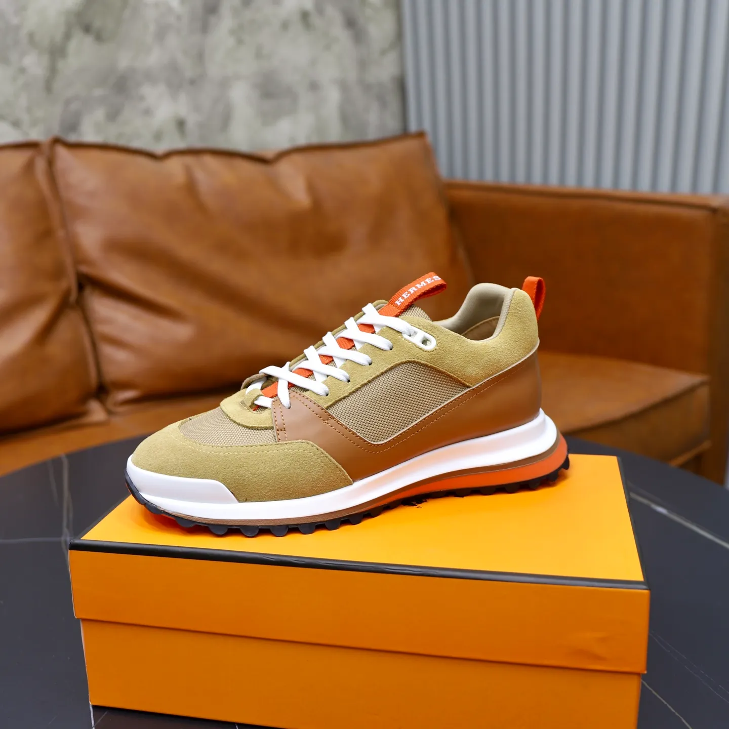 Men's shoes: 462💰🎬【Hermès】Official website synchronization Counter quality French Paris catwalk style Simple and classic Imported original fabric Original outsole Size (size): 38-44